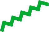 Grüne Zig Zag Linie